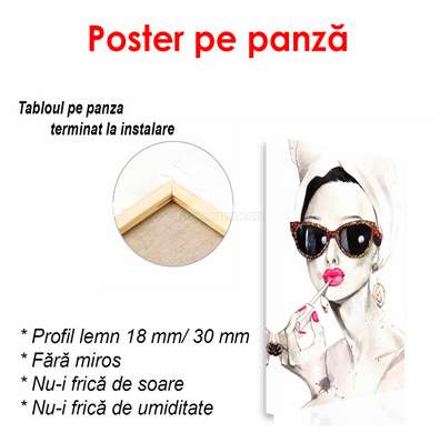 Poster - Fată glamour, 45 x 90 см, Poster inramat pe sticla, Persoane Celebre