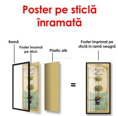 Poster - Ramuri verzi, 50 x 150 см, Poster înrămat, Provence