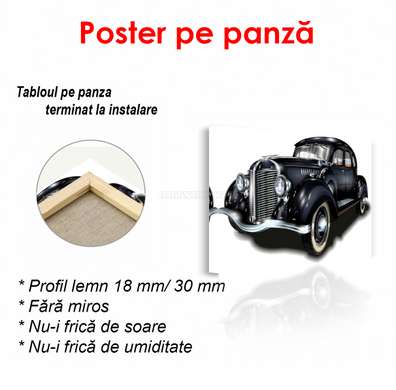 Poster - Retro Ford, 90 x 60 см, Poster inramat pe sticla, Minimalism