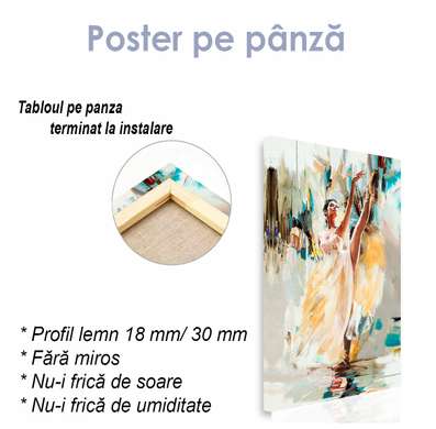 Постер - Портрет балерины, 45 x 90 см, Постер на Стекле в раме, Разные