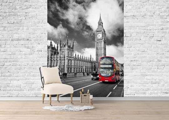 Wall Mural - London and the sky in black and white