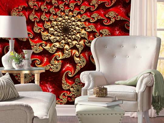 Wall Mural - Red wavy pattern