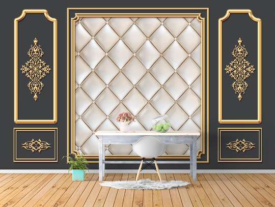 Wall Mural - Royal wall with white leather texture