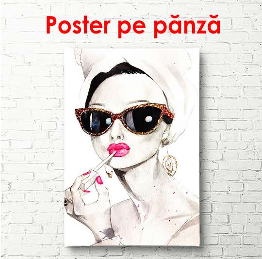 Постер - Гламурная девушка, 30 x 60 см, Холст на подрамнике