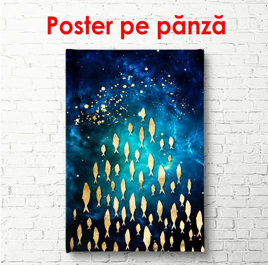 Poster - Peștișorii de aur, 30 x 60 см, Panza pe cadru, Glamour