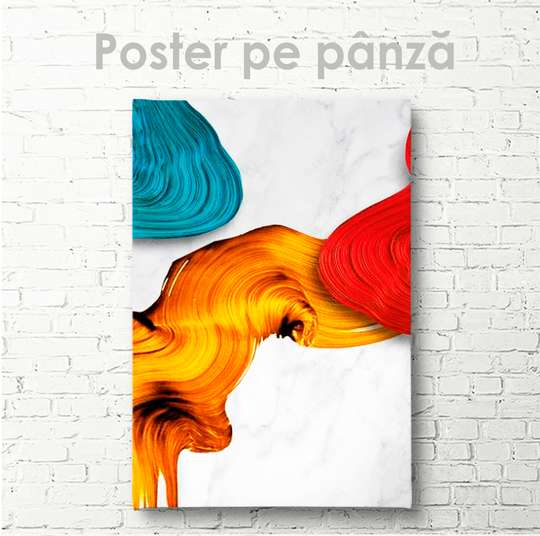 Poster - Culori strălucitoare pe un fundal de grafit, 30 x 45 см, Panza pe cadru, Abstracție