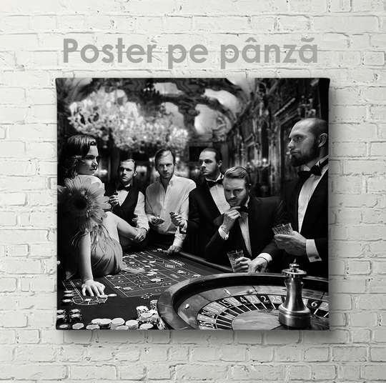 Poster, Al tavolo della roulette, 40 x 40 см, Tela su telaio