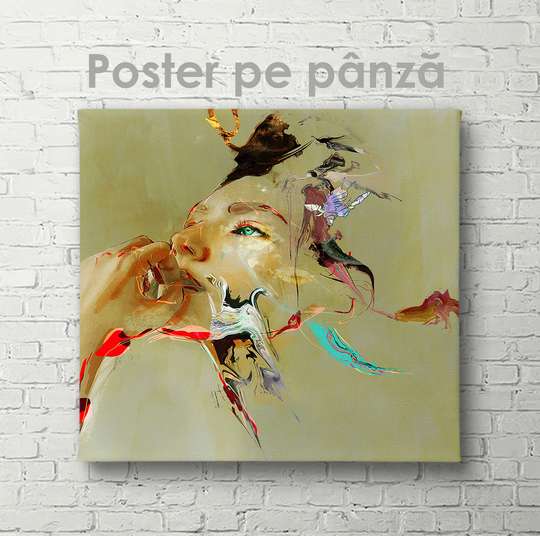 Poster - O privire înțeleaptă, 40 x 40 см, Panza pe cadru, Abstracție