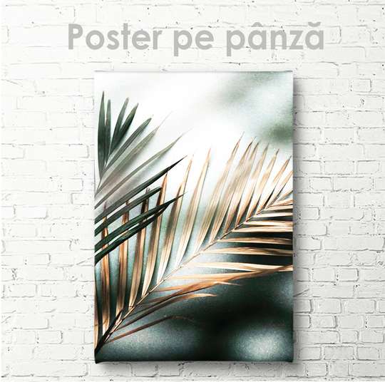 Постер - Пальмовые листья, 30 x 45 см, Холст на подрамнике