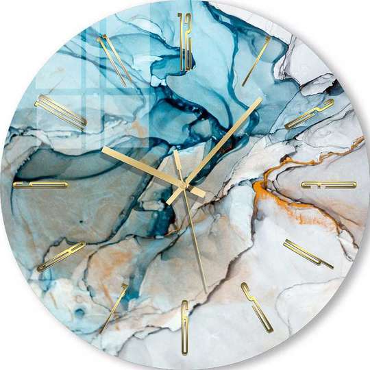 Ceas din sticlă - Nuanțele albastrului deschis, 40cm