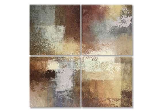 Modular picture, Abstract brown spots.