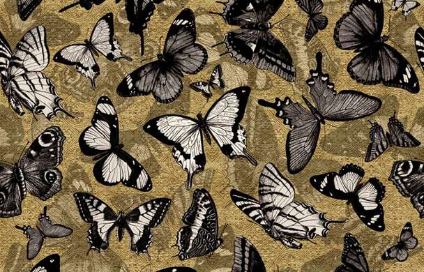 Фотообои - Бабочки на бежевом фоне