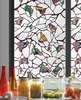 Autocolant pentru Ferestre, Vitraliu decorativ cu Frunze abstracte, 60 x 90cm, Transparent, Autocolant Vitraliu
