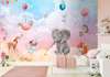 Wall mural for the nursery - Animals in the clouds