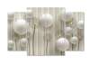 Modular picture, 3D balls on a beige background., 198 x 115