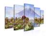 Tablou Pe Panza Multicanvas, Peisaj cu vulcan, 206 x 115