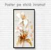 Постер - Цветок Лилии с золотыми листьями, 60 x 90 см, Постер на Стекле в раме, Цветы