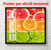Постер - Красочные цитрусы, 100 x 100 см, Постер в раме, Еда и Напитки