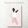Poster - Silhouette of a girl, 60 x 90 см, Framed poster on glass, Minimalism