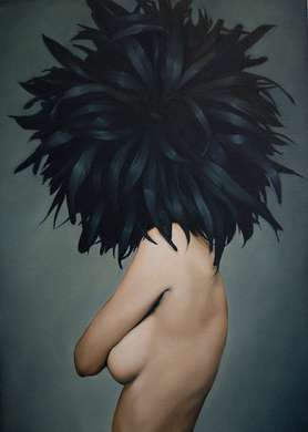 Framed Painting - Black feathers, 50 x 75 см
