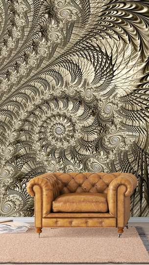 Wall Mural - Silver pattern in the form of a spiral