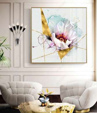 Poster - White glamorous flower, 40 x 40 см, Canvas on frame, Flowers
