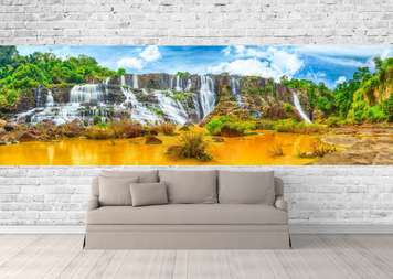 Wall Mural - Huge cascade against the sky