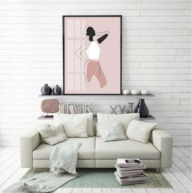 Постер - Силуэт девушки, 30 x 45 см, Холст на подрамнике