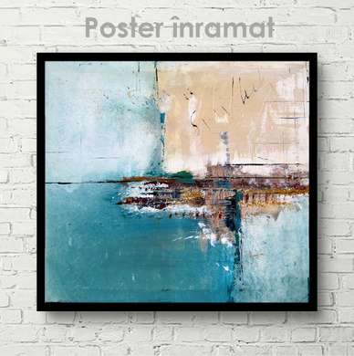 Poster - Culori abstracte, 100 x 100 см, Poster inramat pe sticla