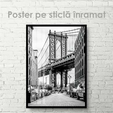 Poster - American Bridge, 60 x 90 см, Framed poster on glass