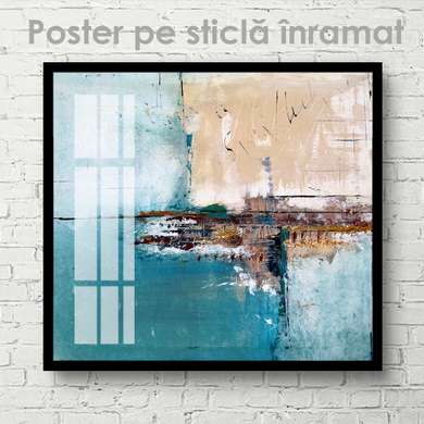 Poster - Abstract colors, 100 x 100 см, Framed poster on glass, Abstract