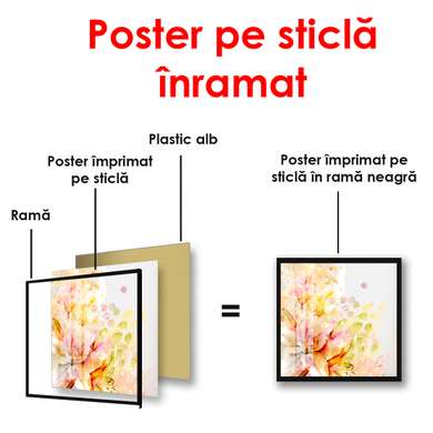 Постер - Цветочная композиция, 100 x 100 см, Постер на Стекле в раме