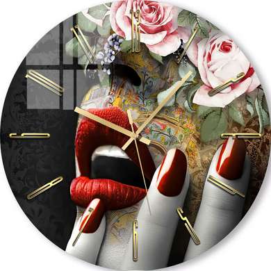 Glass clock - Glamor Lady, 40cm