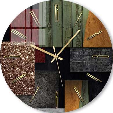 Glass clock - Textures, 40cm