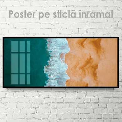 Poster - Plajă și valuri, 60 x 30 см, Panza pe cadru