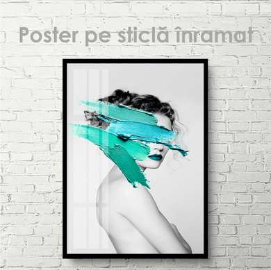 Poster - Girl, 60 x 90 см, Framed poster on glass, Nude