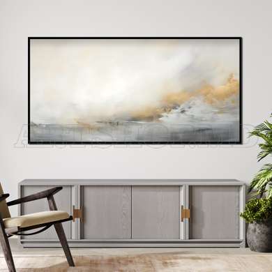 Poster - Shades of gray, 60 x 30 см, Canvas on frame, Abstract