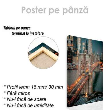 Poster - Famous bridge, 60 x 90 см, Framed poster on glass, Maps and Cities