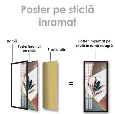 Poster - Botanical abstraction, 50 x 150 см, Framed poster on glass