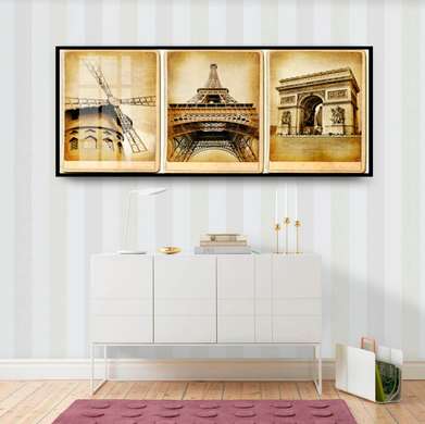 Poster - Sights of the old city, 150 x 50 см, Framed poster