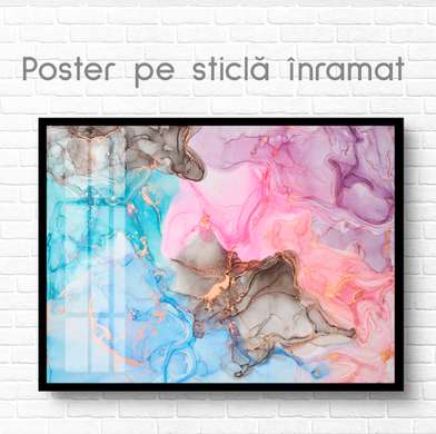 Poster - Colored paints, 90 x 60 см, Framed poster on glass