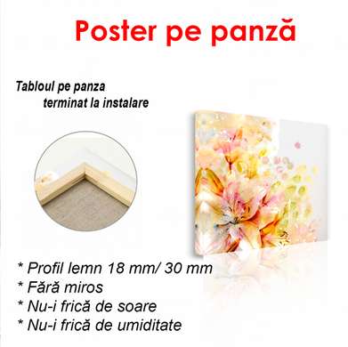 Poster - Aranjament floral, 100 x 100 см, Poster inramat pe sticla