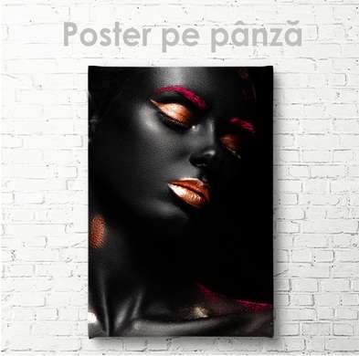 Poster - Machiaj colorat, 45 x 90 см, Poster inramat pe sticla