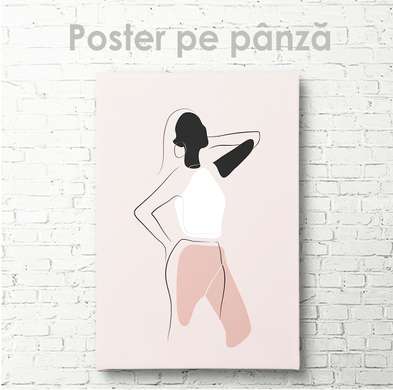 Poster - Silueta unei fete, 60 x 90 см, Poster inramat pe sticla