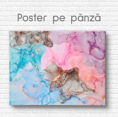 Poster - Colored paints, 90 x 60 см, Framed poster on glass