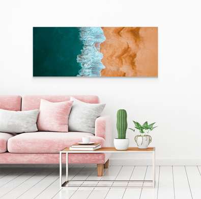 Poster - Beach and waves, 60 x 30 см, Canvas on frame