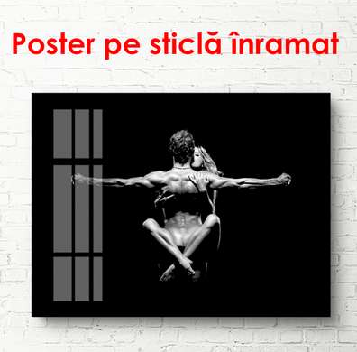 Poster - Cuplu căsătorit pe fond negru, 90 x 60 см, Poster înrămat