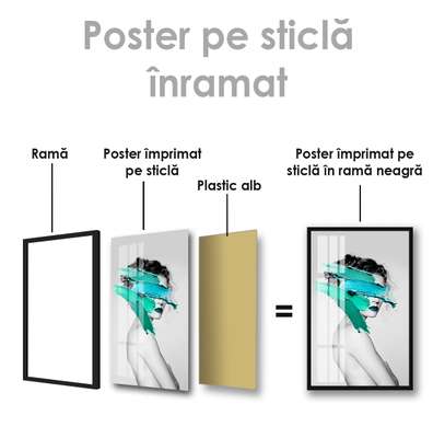 Poster - Fata, 60 x 90 см, Poster inramat pe sticla