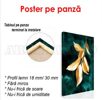 Poster - Aur și plante 3, 60 x 90 см, Poster înrămat, Glamour