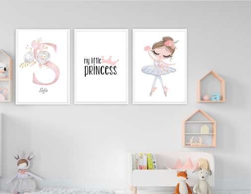 Постер - Маленькая принцесса, 30 x 45 см, Холст на подрамнике, Наборы